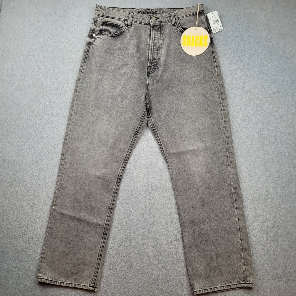 Mother The Tippy Top Sweet Tooth Ankle Jeans Womens 33 Grey Snacks Button Fly